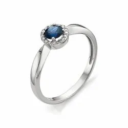 Inel din aur alb cu Diamant, Safir