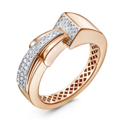 Inel din aur roșu cu pietre Cubic Zirconia Incolor