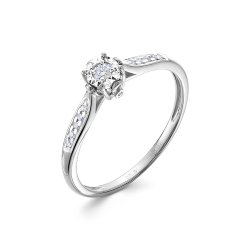 Inel din aur alb cu pietre Diamant