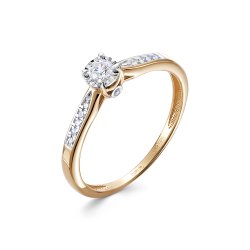 Inel din aur roșu cu pietre Diamant