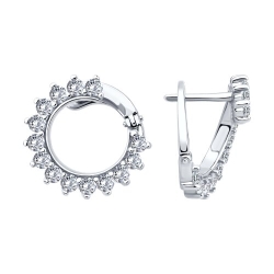 Cercei din argint  cu pietre Cubic Zirconia Incolor