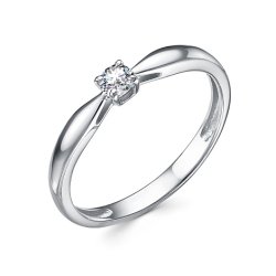 Кольцо из белого золота с камнями Бриллиант