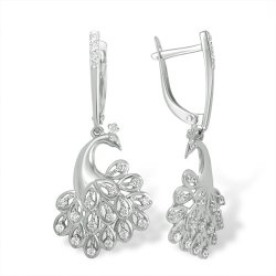 Cercei Suspendați din argint  cu pietre Cubic Zirconia Incolor