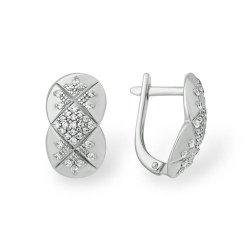 Cercei din argint  cu pietre Cubic Zirconia Incolor