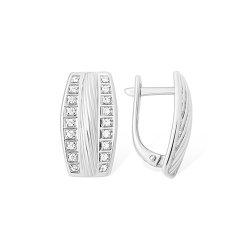 Cercei din argint  cu pietre Cubic Zirconia Incolor