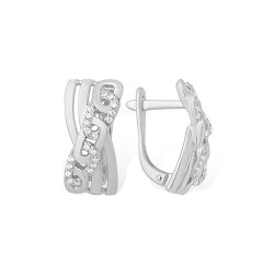 Серьги из серебра с камнями Фианит