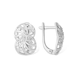 Серьги из серебра с камнями Фианит