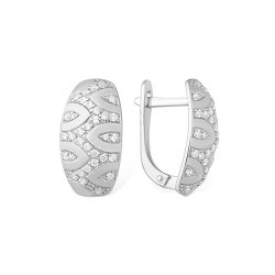 Серьги из серебра с камнями Фианит