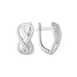 Серьги из серебра с камнями Фианит