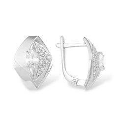 Cercei din argint  cu pietre Cubic Zirconia Incolor