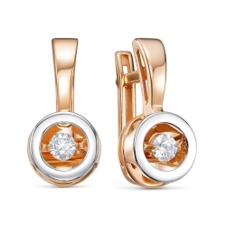 Cercei din aur roșu cu pietre Cubic Zirconia Incolor