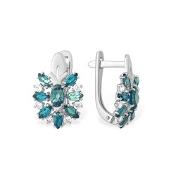 Cercei din argint  cu pietre Cubic Zirconia Incolor, Topaz London