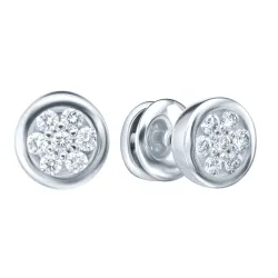 Cercei Pusete din aur alb cu Diamant