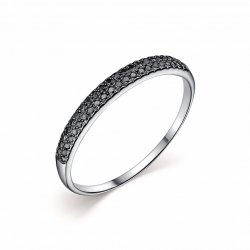 Inel din aur alb cu pietre Diamant negru