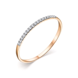 Кольцо из красного золота с камнями Бриллиант