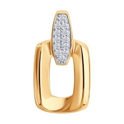 Подвеска из красного золота с камнями Фианит