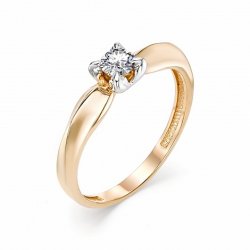 Inel din aur roșu cu pietre Diamant