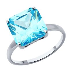 Inel din argint  cu pietre Cubic Zirconia Albastru