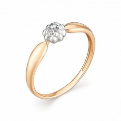 Inel din aur roșu cu pietre Diamant