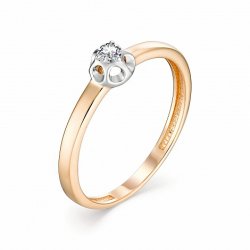 Inel din aur roșu cu pietre Diamant