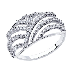 Кольцо из серебра с камнями Фианит