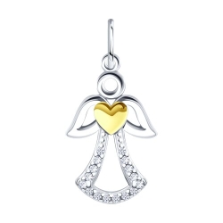 Подвеска из серебра с камнями Фианит