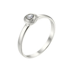 Кольцо из белого золота с камнями Бриллиант