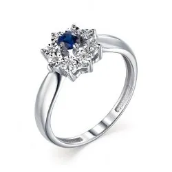 Inel din aur alb cu Diamant, Safir