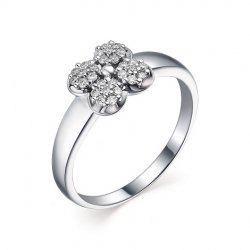 Inel din aur alb cu pietre Diamant