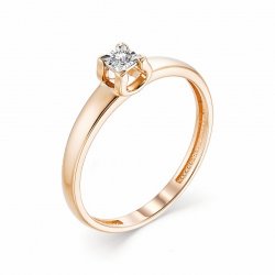 Inel din aur roșu cu pietre Diamant