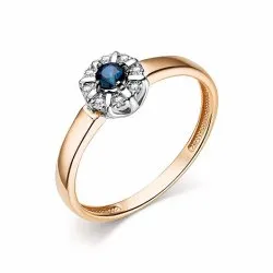 Inel din aur roșu cu Diamant, Safir