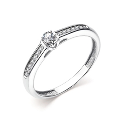 Кольцо из белого золота с камнями Бриллиант