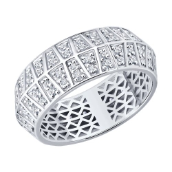 Кольцо из белого золота с камнями Бриллиант