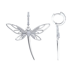 Cercei Creole din argint  cu pietre Cubic Zirconia Incolor