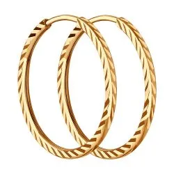 Серьги Конго из красного золота без камней