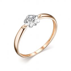 Inel din aur roșu cu pietre Diamant