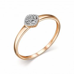 Inel din aur roșu cu pietre Diamant