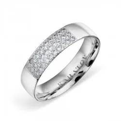 Verighetă din aur alb cu Cubic Zirconia Incolor