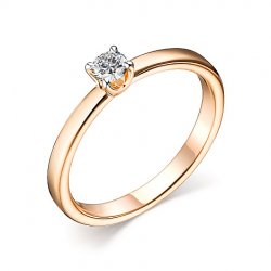 Inel din aur roșu cu pietre Diamant
