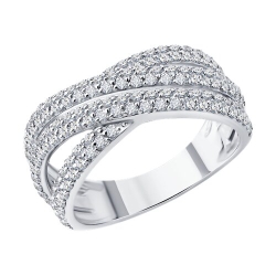 Inel din aur alb cu pietre Diamant