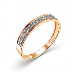 Verighetă din aur roșu cu pietre Diamant