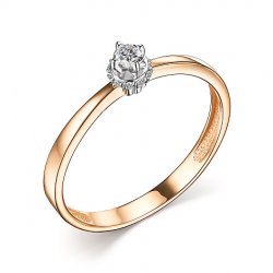 Inel din aur roșu cu pietre Diamant