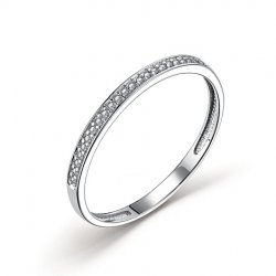 Verighetă din aur alb cu pietre Diamant