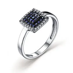 Inel din aur alb cu Diamant, Safir