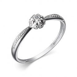 Inel din aur alb cu pietre Diamant