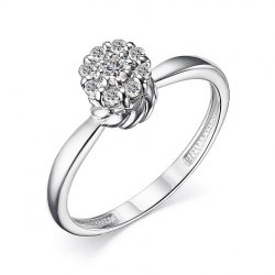 Inel din aur alb cu pietre Diamant