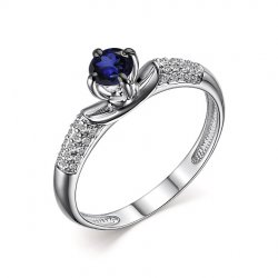 Inel din aur alb cu pietre Diamant, Safir