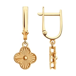 Серьги Длинные из красного золота без камней