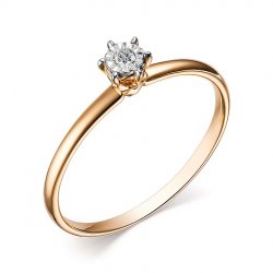 Inel din aur roșu cu pietre Diamant