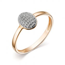 Inel din aur roșu cu pietre Diamant